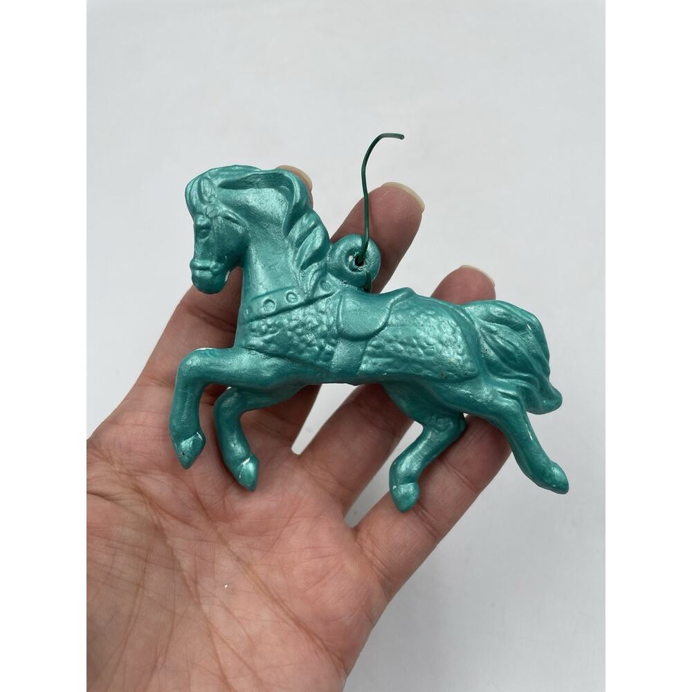 Vintage Teal Horse Ornament